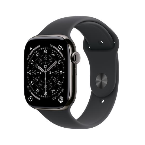 APPLE WATCH SERIES 11 GPS + CELLULAR 5G 42mm CASSA TITANIO ARDESIA CON SPORT BAND NERO - S/M